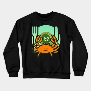 Cancer crab zodiac sign fork knife food Crewneck Sweatshirt